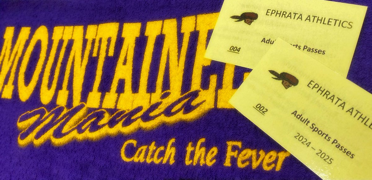 GoMountsSports's tweet photo. Sports passes are available for the 24-25 school year.  Stop in the Ephrata High School main entrance to purchase your pass.  Adult sports passes are $60 each and include entry into all Ephrata home regular season games.   GO MOUNTS! https://t.co/pxBfTEdlPt