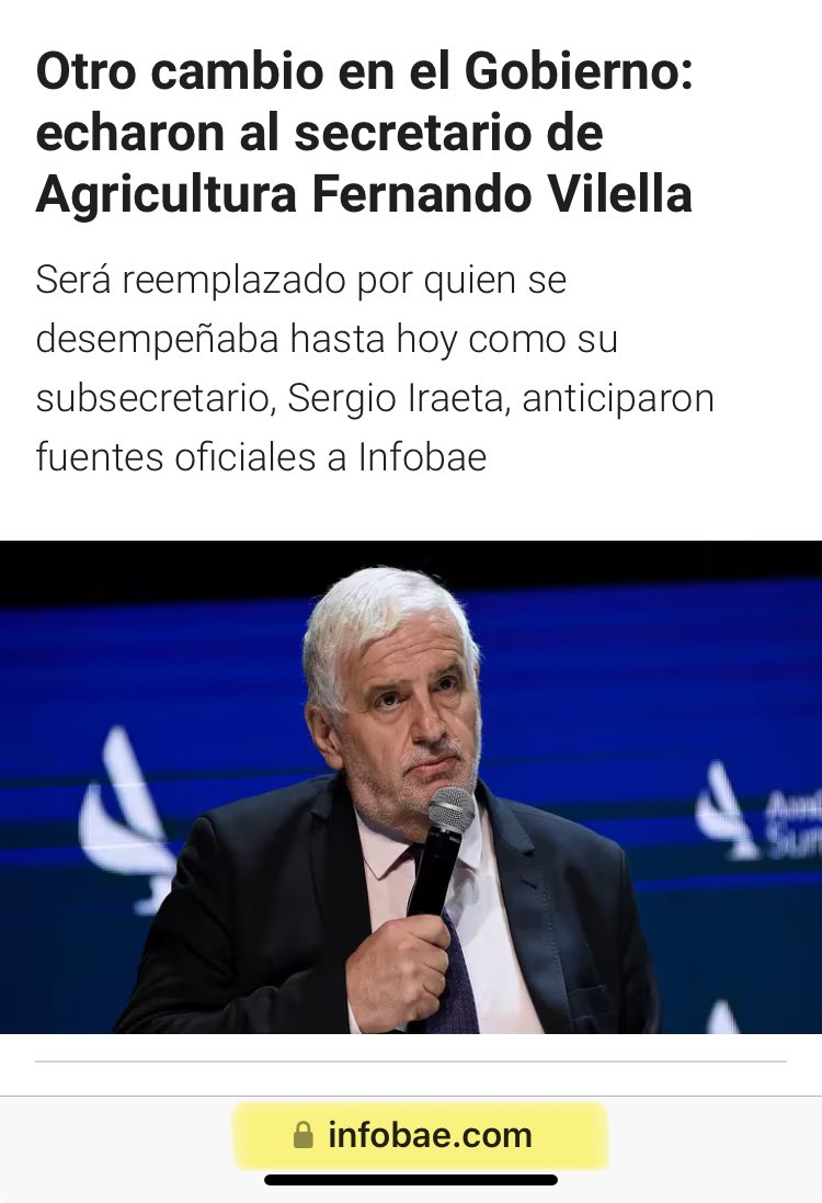 JorRausch's tweet photo. 🟥 #ARG 🇦🇷| AGRICULTURA: RECAMBIOS EN EL GABINETE DE @JMilei Y REGRESO AL ESQUEMA ORIGINAL
Sergio #Iraeta, fue removido del cargo de Secretario de Agricultura, y será reemplazado por su su subordinado, el Subsecretario de Producción Agropecuaria y Forestal, Sergio #Iraeta.
#Iraeta asumirá el cargo, ya con la antigua denominación de la Secretaría de Agricultura, Ganadería y Pesca, dijo la @CasaRosada a través de un comunicado oficial.
“A su vez, el ingeniero Manuel #Chiappe -quien hasta hoy se desempeñaba como jefe de asesores de la Secretaría- será el nuevo subsecretario de Producción Agropecuaria y Forestal”, añadió el comunicado presidencial.