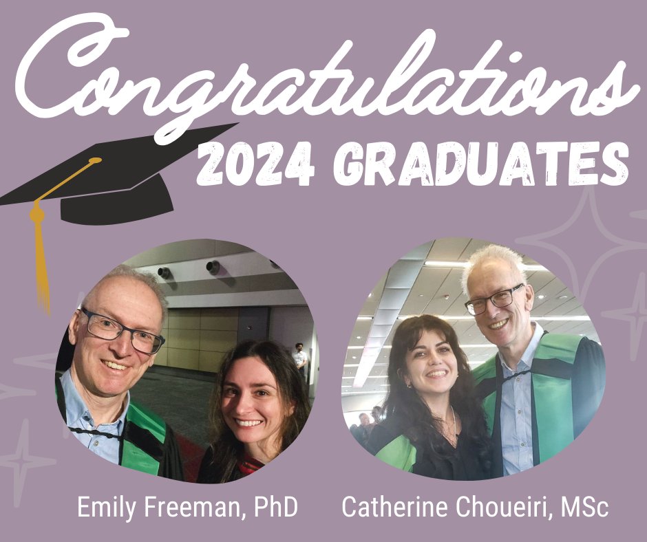 LochmullerLab's tweet photo. Exciting graduation news from the lab!🔽
✨Dr. Emily Freeman completed a PhD in Cellular and Molecular medicine
✨ Catherine Choueiri completed an MSc studying Riboflavin Transporter Deficiency
Congratulations to both researchers! 🎓🎉 #uOgrad24
https://t.co/UMvdaIL5ej https://t.co/5G9ORD4shI