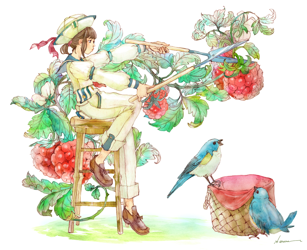 「『みちるかたち』 シャープペンシル/透明水彩/Photoshop程よく満ちている」|渡邊 春菜のイラスト