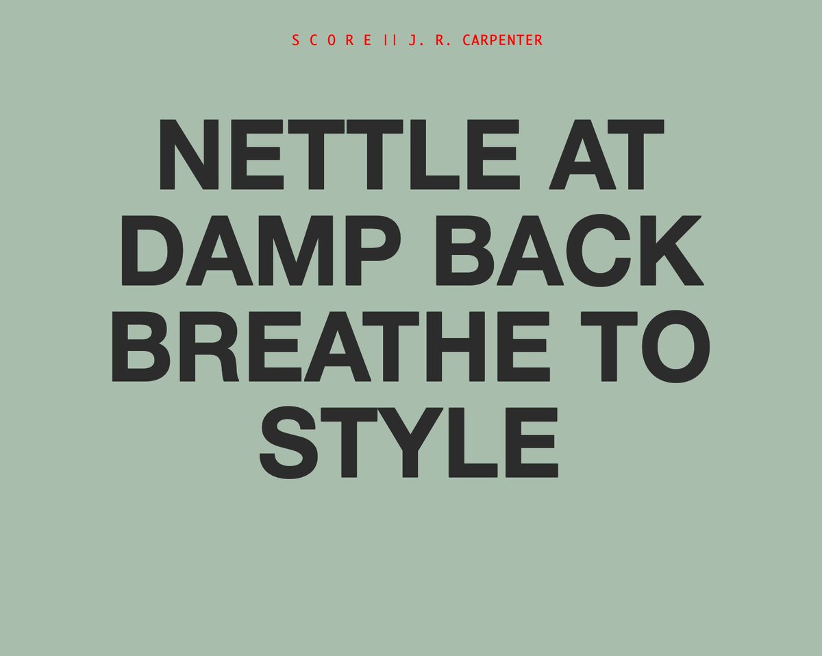 presenting SCORE, an online writing machine that writes and re-writes an infinite series of performance scores using language accrued through an ongoing performance writing and walking practice in the Yorkshire Dales. luckysoap.com/generations/SC…