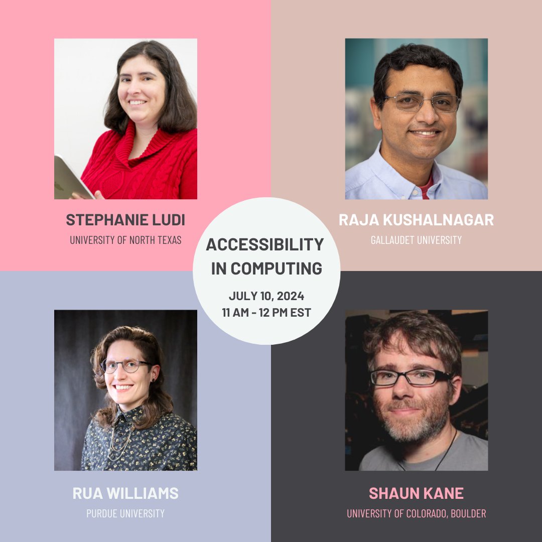 TheOfficialACM's tweet photo. β° Join our free Zoom panel on "Accessibility in Computing" hosted by ACM DEI today at 11 AM EST! Hear from expert panelists and see how might use your #techbrain to help persons with disabilities! #techforgood https://t.co/T33t3UaUgh https://t.co/mEJu4UD5uA