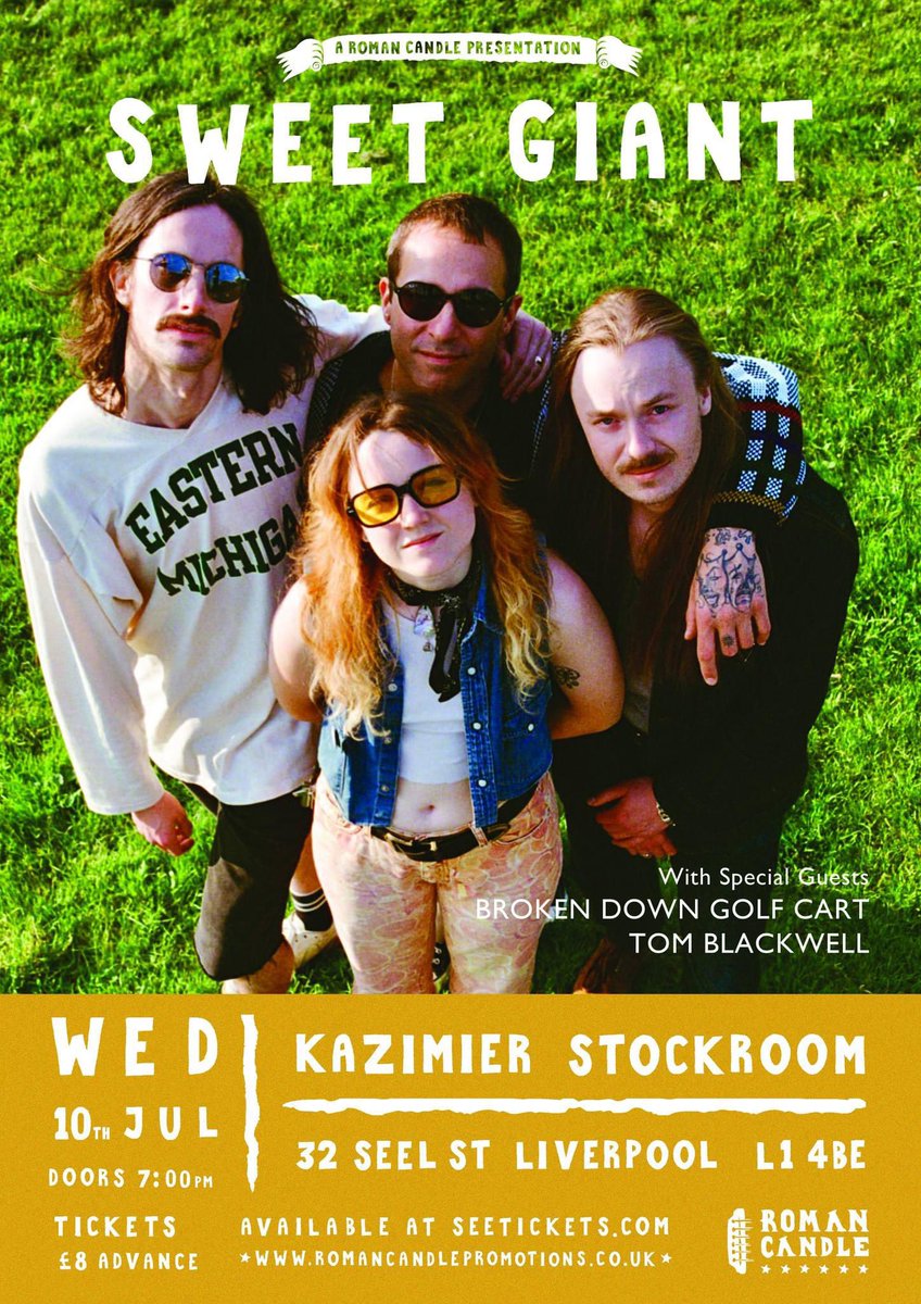 Roman Candle (@rc_promotions) on Twitter photo Tonight we welcome Sweet Giant with special guests <a href="/brokendowngolf/">Broken Down Golf Cart</a> and Tom Blackwell to <a href="/KazStockroom/">Kazimier Stockroom</a>, #Liverpool.
Tickets £8 advance from: seetickets.com/event/sweet-gi…
Three incredible acts at an amazing venue! Be involved, folks.
romancandlepromotions.co.uk Tonight we welcome Sweet Giant with special guests <a href="/brokendowngolf/">Broken Down Golf Cart</a> and Tom Blackwell to <a href="/KazStockroom/">Kazimier Stockroom</a>, #Liverpool.
Tickets £8 advance from: seetickets.com/event/sweet-gi…
Three incredible acts at an amazing venue! Be involved, folks.
romancandlepromotions.co.uk