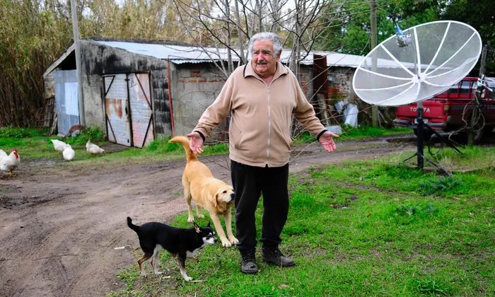Cultination1's tweet photo. José Mujica vit depuis toujours dans sa modeste maison de 45m2 aux murs tâchés d'humidité. Il a refusé de vivre au palais présidentiel. https://t.co/ZE5Qfll09i