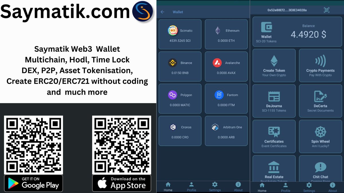 saymatik's tweet photo. Fordern Sie die Zentralisierung heraus mit #SaymatikWeb3Wallet, der ultimativen Lösung für die Verwaltung mehrerer Vermögenswerte auf der Blockchain 🔄💳 #DigitalesManagement #Blockchain #DigitaleAssets #DigitaleWährungstechnologie https://t.co/1p8Dz36Zar