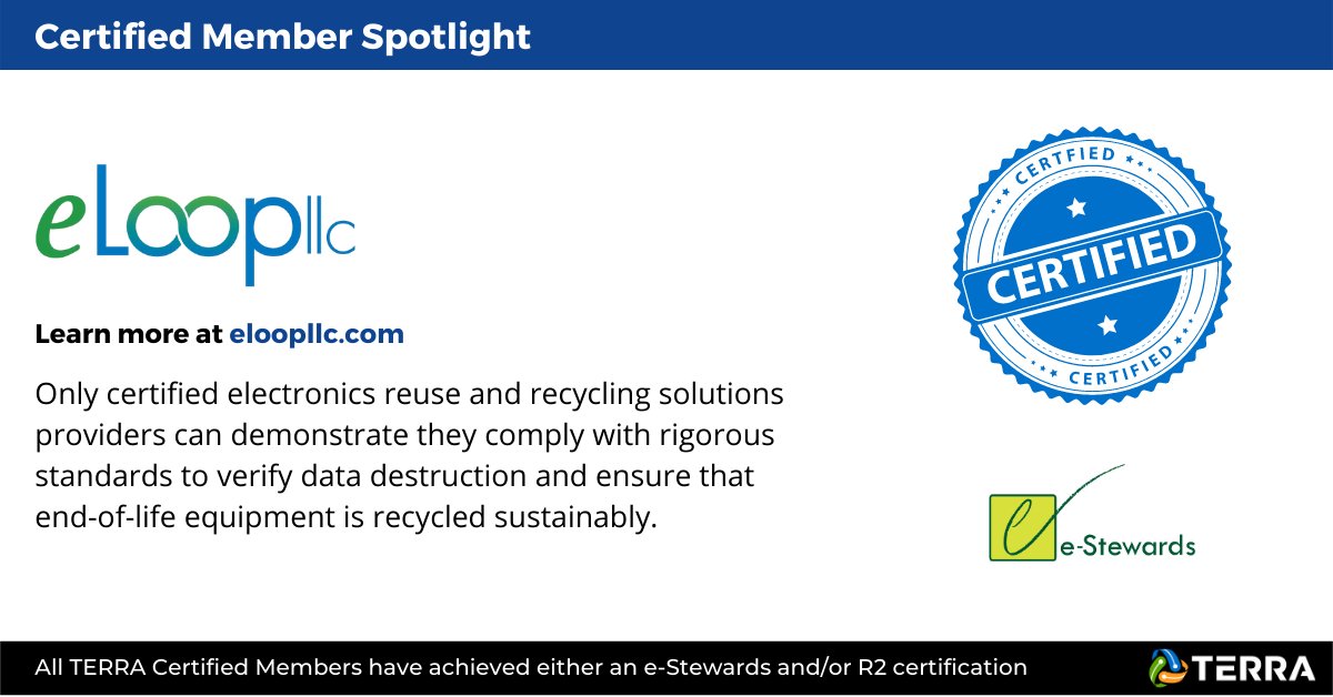 jointerra's tweet photo. #CertificationMatters when choosing an #ITAD solutions and/or #ewaste recycling partner.
Demand a #eStewards and/or #R2v3 Certification
#reuse #recycle #jointerra
https://t.co/a4coQWCtIG https://t.co/VbVNh7ZIy0