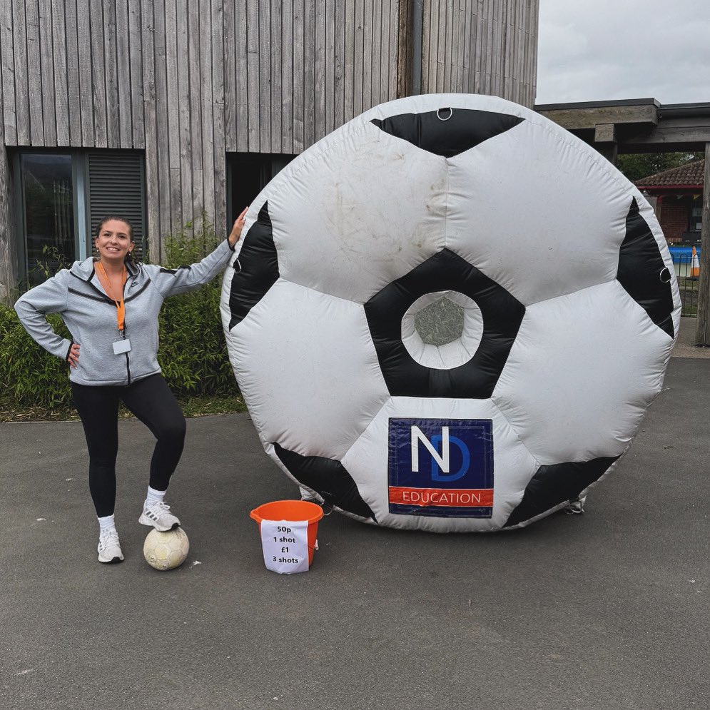GemmaTurner100's tweet photo. @ndeducation is supporting @BPortPrimary in their summer fair today! 

Come and say hello on my stall and see if you can beat the goal! 

Enjoy the stalls, cakes &amp; games everyone! 

@NDECharlotteT #summerfair 🧁 ⚽️ https://t.co/lw4BfzYTyK