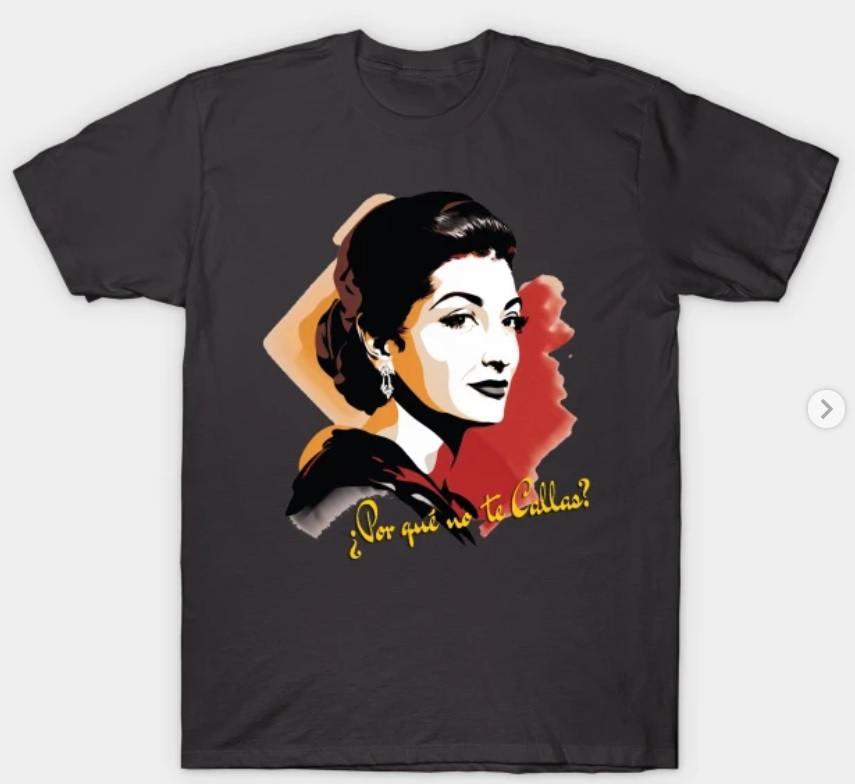 bswancorp's tweet photo. ¿Por qué no te Callas? (Why dont you shut up/Callas?) Your rendition to the opera diva Maria Callas #opera #operamusic #operadiva #diva #mariacallas #lascalla #verdi #tshirt #musictshirt#newdesign https://t.co/DmAJaFMYEz https://t.co/K6TBFOkenD