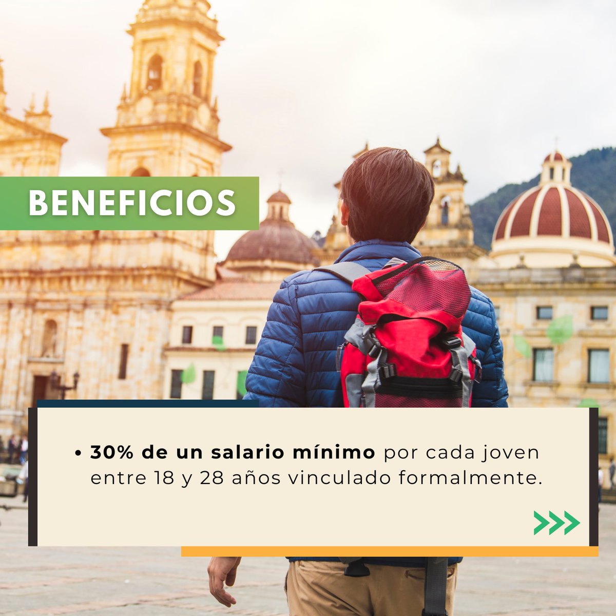 InvestOriente's tweet photo. ¡Aplica los nuevos incentivos para promover la empleabilidad en Colombia! 
Según el Decreto 0533:
35% de un salario mínimo por incluir personas con discapacidad
30% por jóvenes entre 18 y 28 años
20% por contratar mujeres mayores de 28
15% por contratar hombres mayores de 28 https://t.co/TYkzcwTy2g