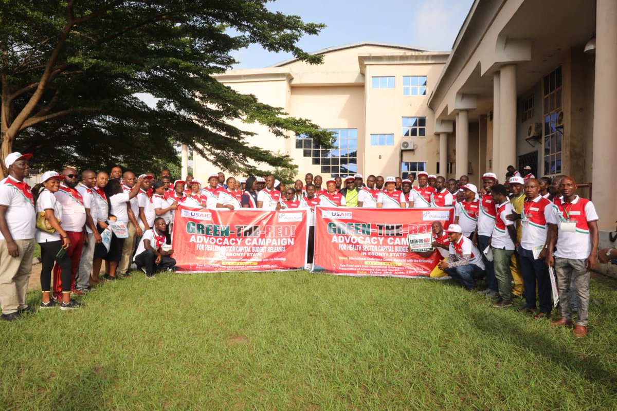NigeriaScale's tweet photo. Advocates in Ebonyi State call for better health funding,  Green the Red cluster led a road walk campaign in Abakaliki urging increased budget allocation and timely release of funds for the health sector. 
#NigeriaSCALE #Budgetrelease #Budgetallocation #Makingitpossible https://t.co/a3862Modjd