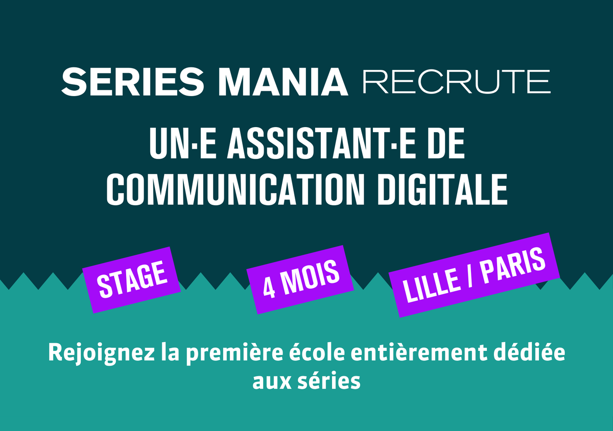 On recute un.e Chargé.e de communication Séries Mania  Institute 📣👀

📆 Stage de 4 mois à partir de septembre
📍Basé à Paris ou Lille. 

En savoir plus   ➡️ seriesmania.com/jobs/

#Recrutement #Candidature #SériesMania #Lille #Paris