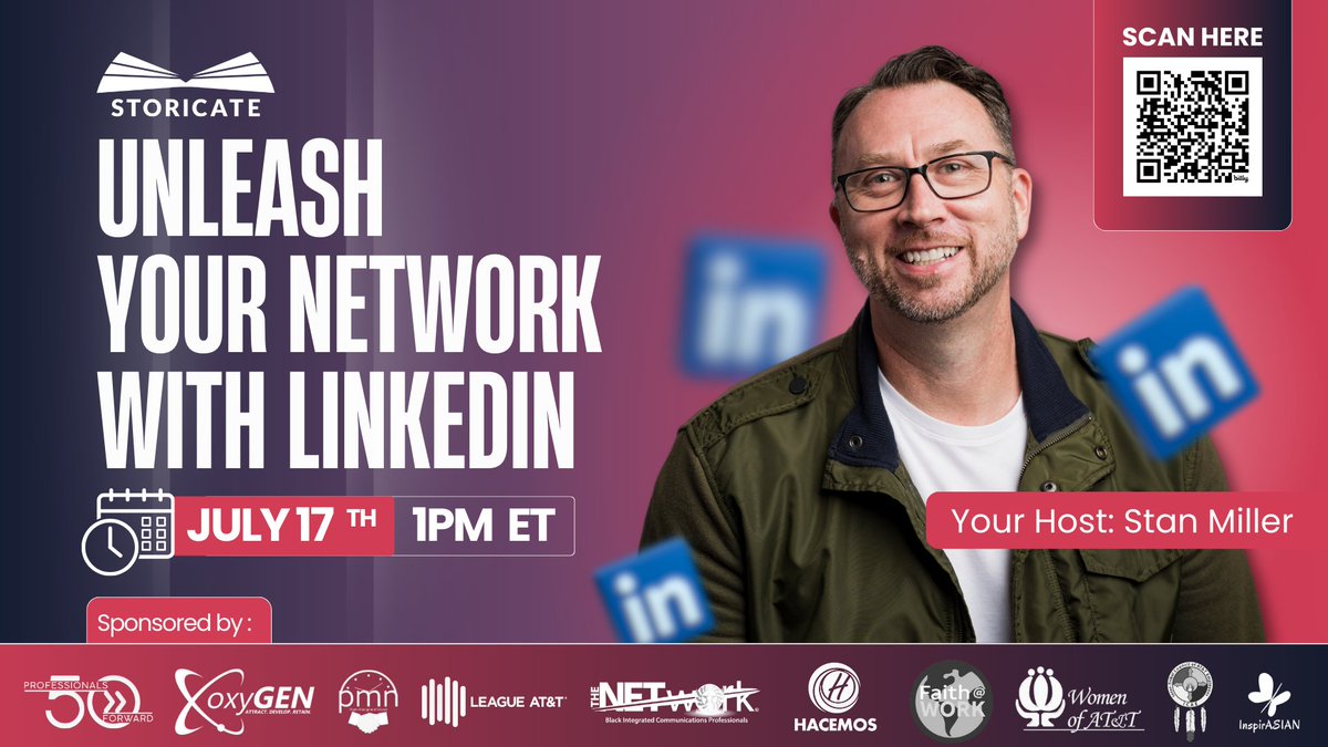 Ready to stop sitting on the sidelines and start building an irresistible personal brand on LinkedIn? Join our professional development partner, Stan Miller, for this exclusive AT&amp;T Employee Group live virtual experience, Unleash Your Network with LinkedIn.