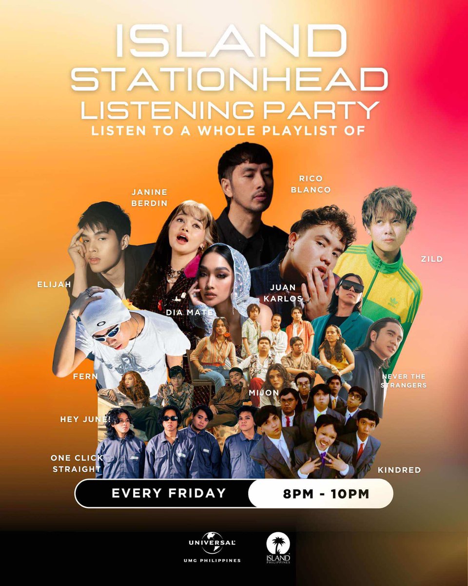 officialSNJfam_'s tweet photo. Our Fridays just got better with ISLAND RECORDS PH STATIONHEAD LISTENING PARTY 🤘🏼so stay tuned: https://t.co/jyzXaTYMyd

#Elijah
#Cornestone https://t.co/VPIoyTHR7y