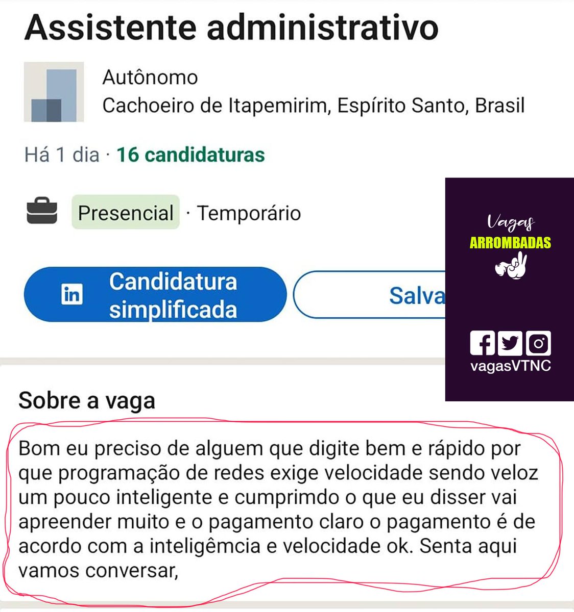 Vagas Arrombadas tweet media