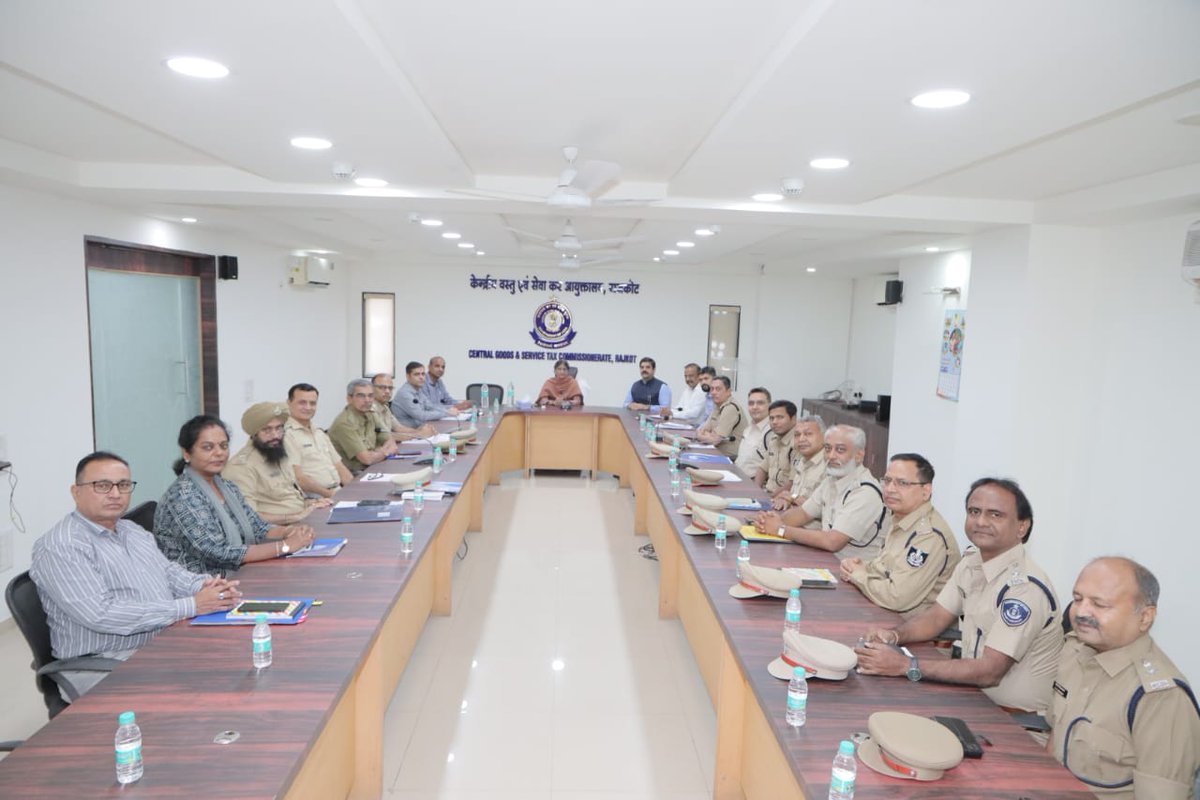 Pr. Chief Commissioner, Ahmedabad CGST Zone, Ms. B V Siva Naga Kumari, IRS, took a review meeting of CGST Rajkot, CGST Bhavnagar, Audit Rajkot and Appeals Rajkot  Commissionerates today. She also interacted with Divisional ACs and other senior officers of the Commissionerates.