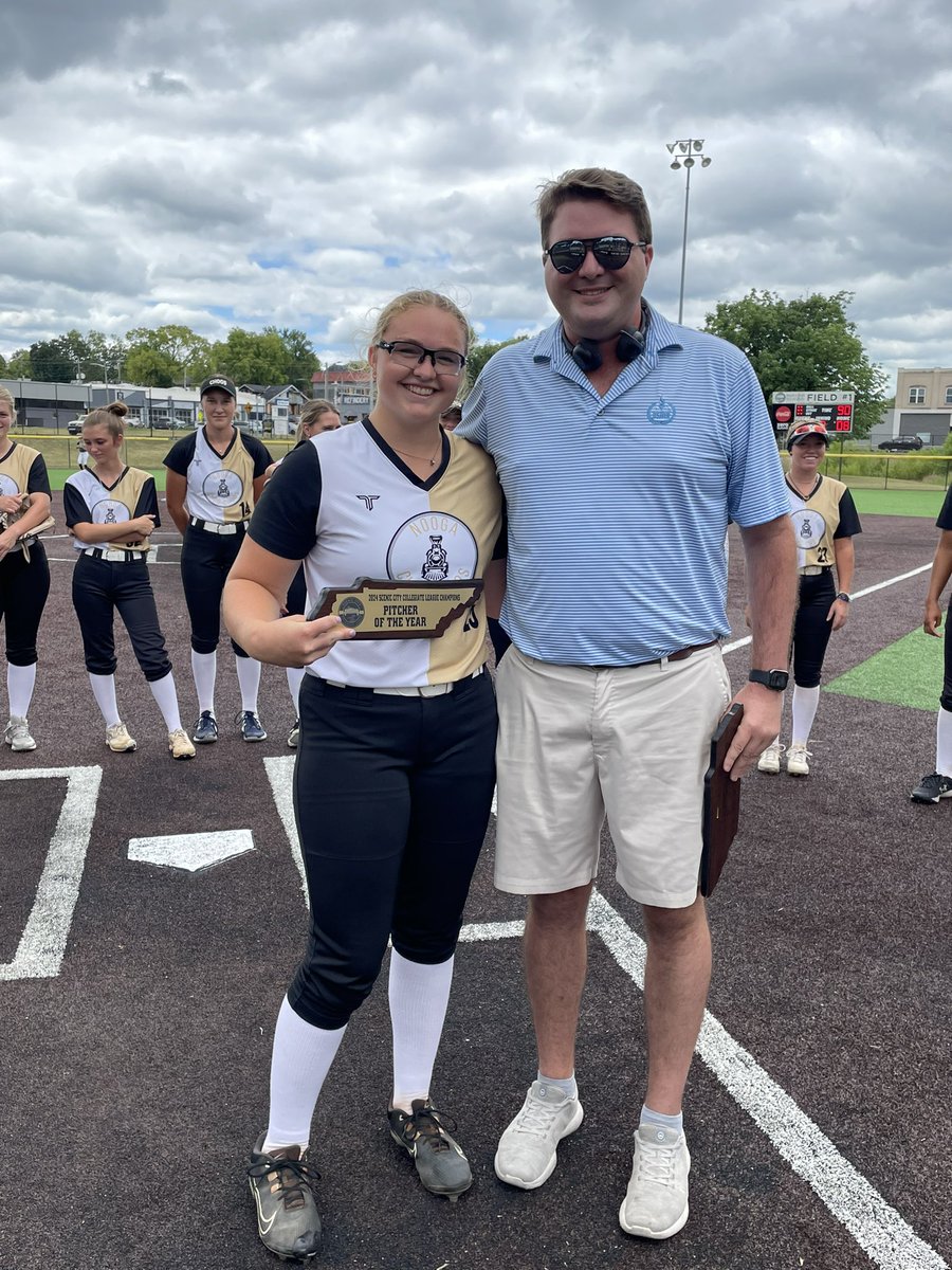 Gray Robertson (@gray_robertson) on Twitter photo Congratulations to the <a href="/scclsoftball/">Scenic City Collegiate League</a> Pitcher of the Year—Maddy Wood!
<a href="/mkwood17/">Maddy Wood</a> was second in the league in ERA, first in IP, and held a 47/6 strikeout-to-walk ratio. Congratulations to the <a href="/scclsoftball/">Scenic City Collegiate League</a> Pitcher of the Year—Maddy Wood!
<a href="/mkwood17/">Maddy Wood</a> was second in the league in ERA, first in IP, and held a 47/6 strikeout-to-walk ratio.