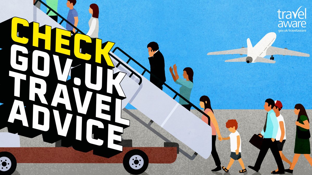Before travelling abroad, make sure you visit gov.uk/foreign-travel… to find the latest #traveladvice for the country you’re visiting. Check the latest entry requirements, advice on any recommended vaccinations, and guidance on safety &amp; security. 

<a href="/FCDOtravelGovUK/">FCDO Travel Advice</a> 
#TravelAware