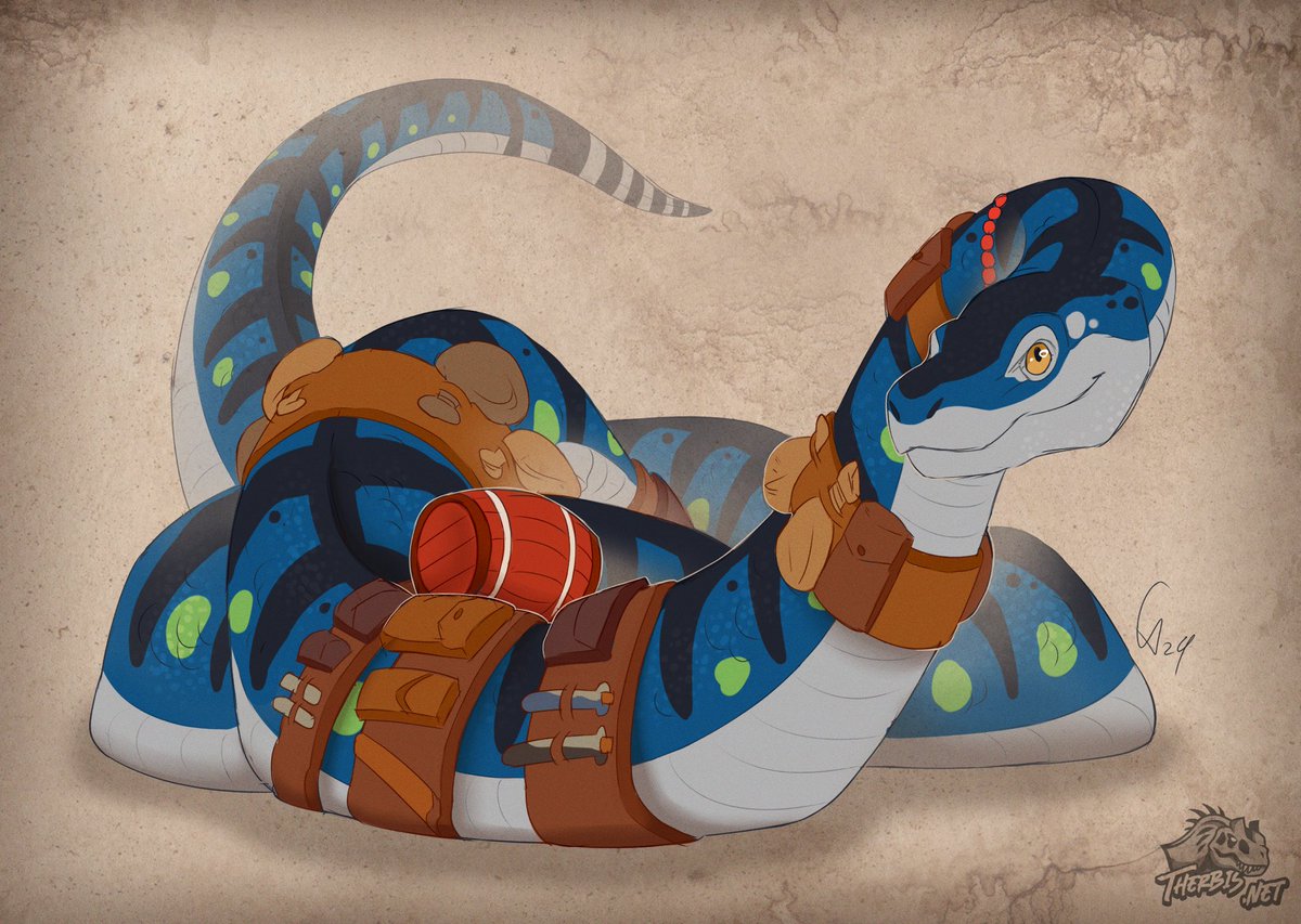 creativemechncs's tweet photo. Check out this stellar art of my Titanoboa Typhon that @therbis drew for me!!
.
It turned out so killer!! 🔥🔥🤘🤘
.
#cyclopssamurai #titanoboatyphon #typhon #snake #titanoboa #snek #dangernoodle #dinosaurart #creativemechanics https://t.co/7Tm5nU5Nzu