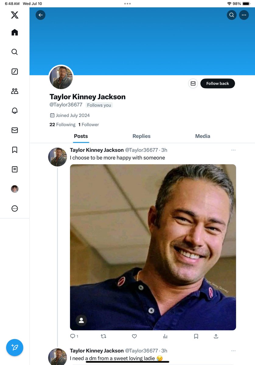 Jonsfriend4ever's tweet photo. Nice try @Taylor36677 but if you’re the real Taylor Kinney, then I’m a fairy princess with a unicorn! And since I’m NOT a fairy princess with a unicorn, you’re NOT Taylor Kinney! #nottaylor, #staymediasafein2024 https://t.co/ES0ECTTv7p