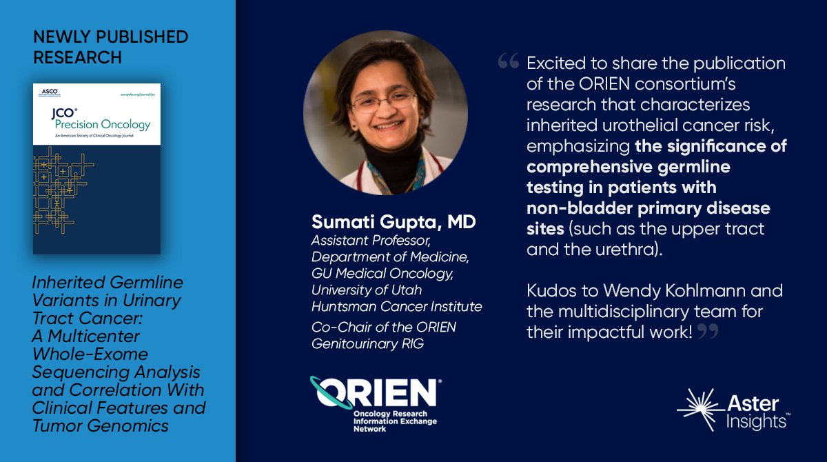 New #CancerResearch from our #ORIEN Genitourinary RIG led by Dr. Sumati Gupta, characterizes inherited urothelial cancer risk &amp; emphasizes the significance of comprehensive germline testing in patients w/non-bladder primary disease sites. ascopubs.org/doi/10.1200/PO… #UrothelialCancer