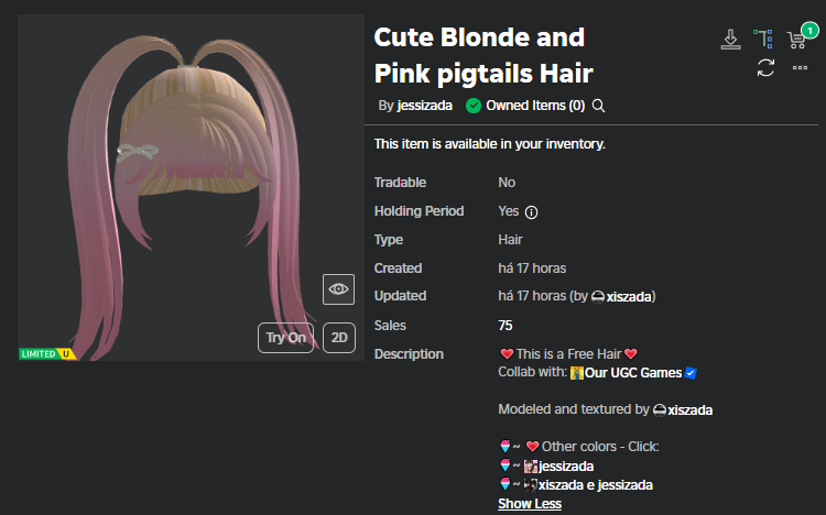 O cabelo foi lançado ontem, esgotou em menos de 30 minutos 😱