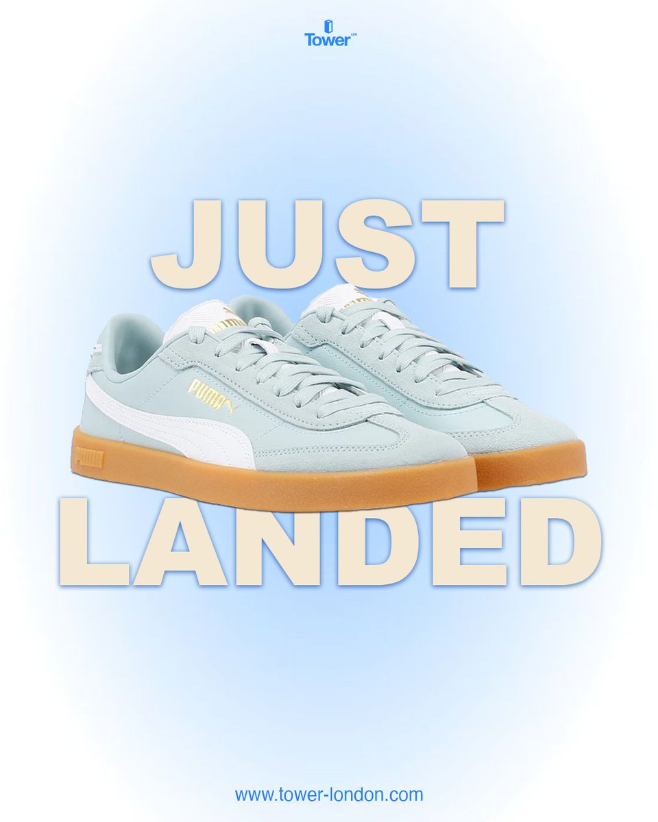 Welcome to the club: Puma Club 2 Era in a soft blue colourway featuring a retro gumsole have landed on the Tower shelves. 🛬

Discover even more colours and styles online. 

#Puma #TWRLDN