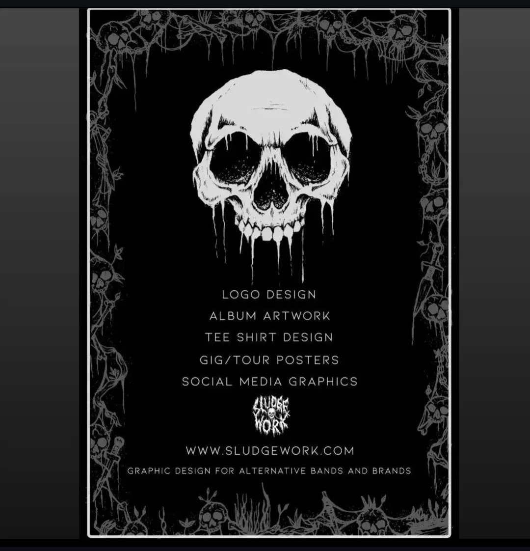 Album artwork, logo designs, T shirt graphics, book covers, gig posters etc - commissions open. DM for details. 
sludgework.com