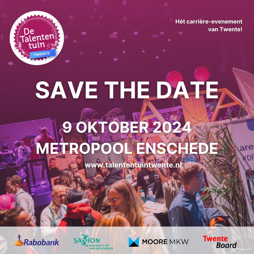 The Talententuin is an interactive, accessible and unique career fair where both Dutch and international students from the MBO, HBO and University of Twente and Twente companies meet 👉🏻 talententuintwente.nl