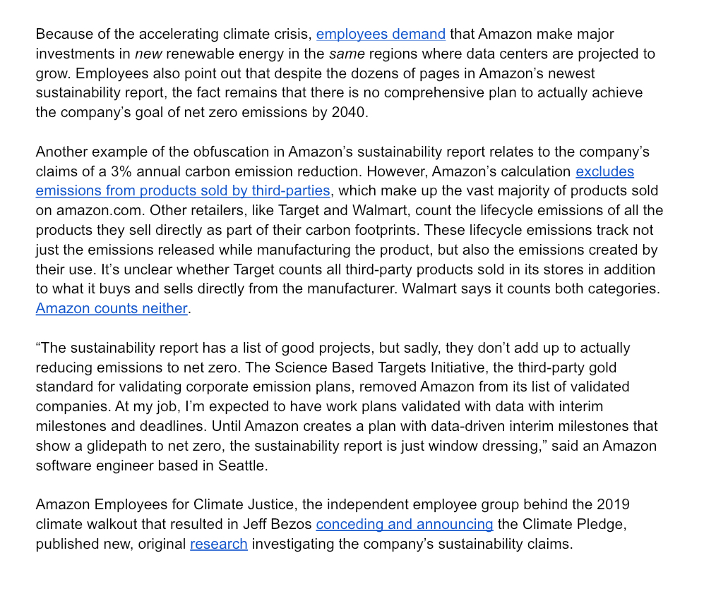 Amazon Employees For Climate Justice tweet media