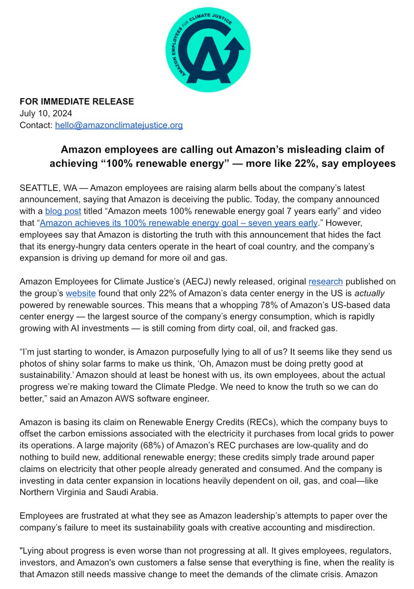 Amazon Employees For Climate Justice tweet media
