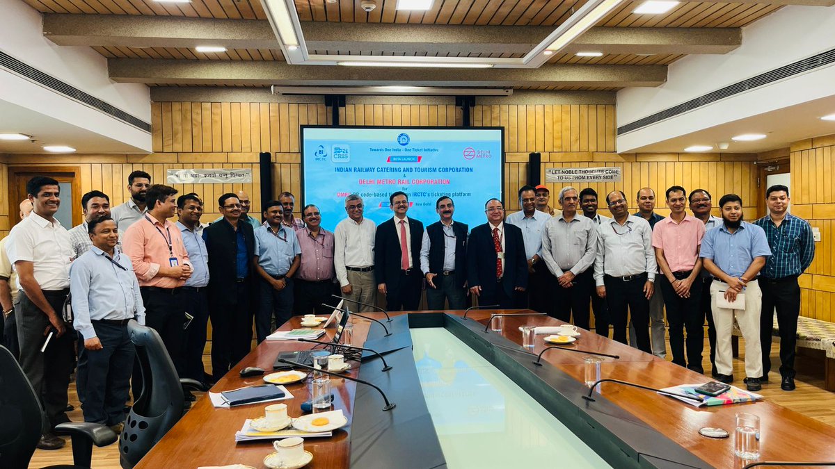 IRCTCofficial's tweet photo. 🚆🚇 #IRCTC, @OfficialDMRC, @amofficialCRIS have joined hands, in the First of its kind Initiative, to revolutionize seamless travel experience of the Main Line Railway and Metro Passengers in Delhi NCR area, thereby promoting ‘One India – One Ticket’ initiative of the Government of India. 🌟
🎉The “Beta Version” of Delhi Metro Rail QR Code –based ticket was launched on 10th July. Delhi Metro Rail QR Code-based tickets can now be booked on the IRCTC website and mobile app, with a full version launch anticipated soon.
🎫Metro tickets can be booked up to 120 days in advance, synchronized with Indian Railways' Advance Reservation Period (ARP), and are valid for four days, easing travel planning for passengers. One DMRC QR code per passenger will be printed / available in the Electronic Reservation Slip of IRCTC.
On this occasion 𝐒𝐡. 𝐒𝐚𝐧𝐣𝐚𝐲 𝐊𝐮𝐦𝐚𝐫 𝐉𝐚𝐢𝐧, 𝐂𝐌𝐃, 𝐈𝐑𝐂𝐓𝐂 and 𝐒𝐡. 𝐕𝐢𝐤𝐚𝐬 𝐊𝐮𝐦𝐚𝐫, 𝐌𝐃, 𝐃𝐌𝐑𝐂 said "On success of the Beta Version, the regular version of IRCTC-DMRC QR Code Ticket will be launched soon after."
This Landmark Initiative of IRCTC, DMRC and CRIS aims to provide comprehensive seamless travel solution enhancing customer convenience by ease of ticket booking and promoting digitalization, environment friendly and efficient transportation systems.🌐
#OneIndiaOneTicket
#ThinkTravelThinkIRCTC
#TravelSimplified #SmartTravel #DigitalIndia