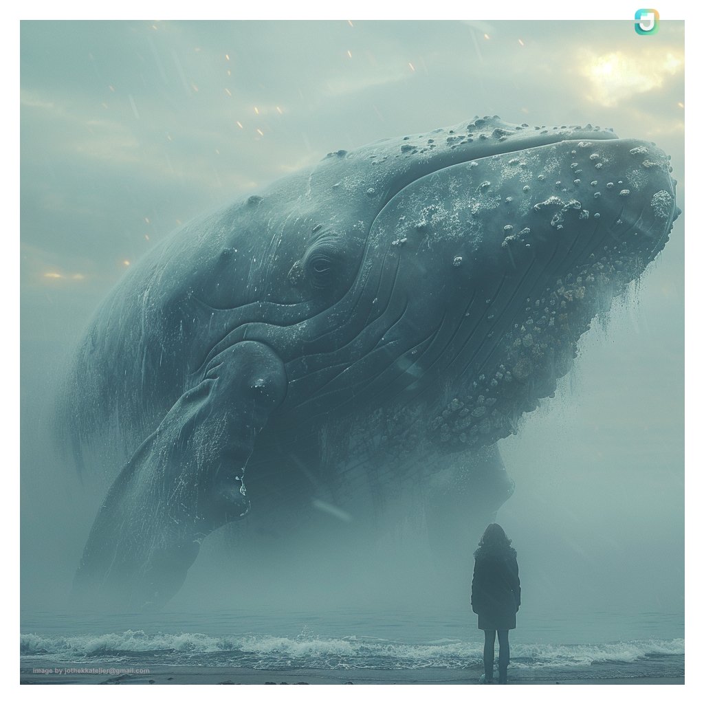 jothekkatelier's tweet photo. It was a bizarre and spectacular experience, but it was all triggered by a lucid dream in which I saw a magnificent whale flip on the coast. 

This is my attempt to immortalize through digital recreation... 

#digitalart #afinity #AdobeFresco #midjourney #dream #drama https://t.co/ZS5O6zTi4l