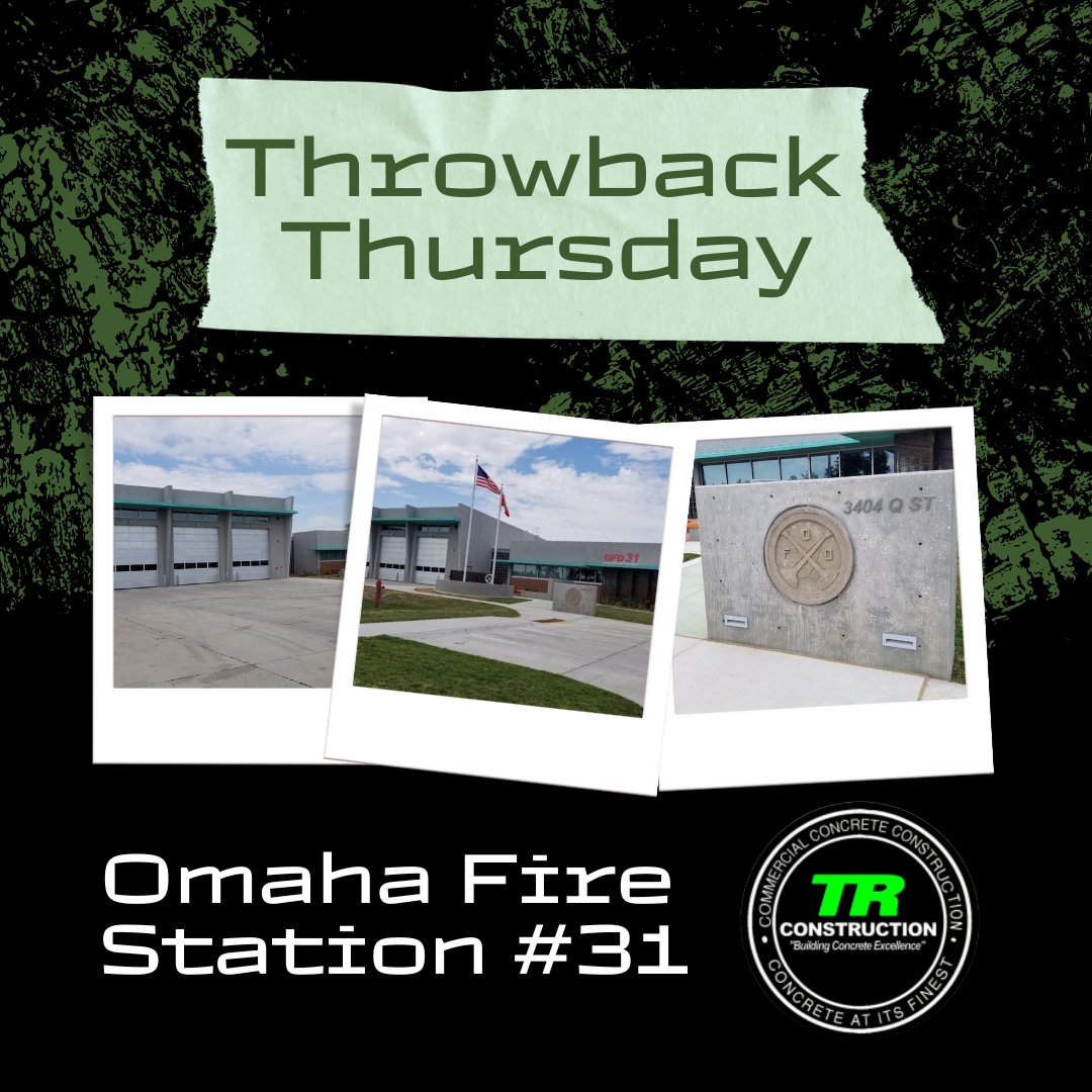 Remembering our concrete craftsmanship at Omaha Fire Station #31! From laying foundations to building resilience, TR Construction is proud to have contributed to our community's safety. #ThrowbackThursday #Construction #Concrete