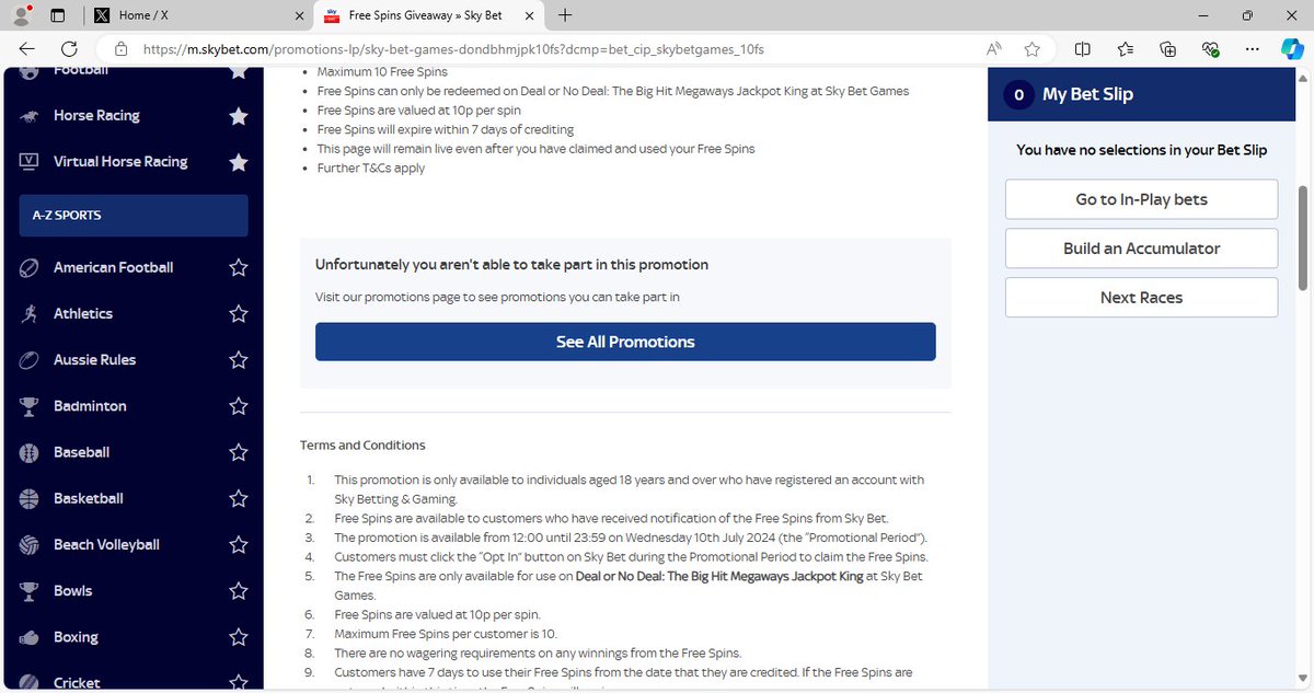 jferris98's tweet photo. i can't open my free spins giveaway @SkyBet @SkyBetHelp https://t.co/4iqTogmGUj