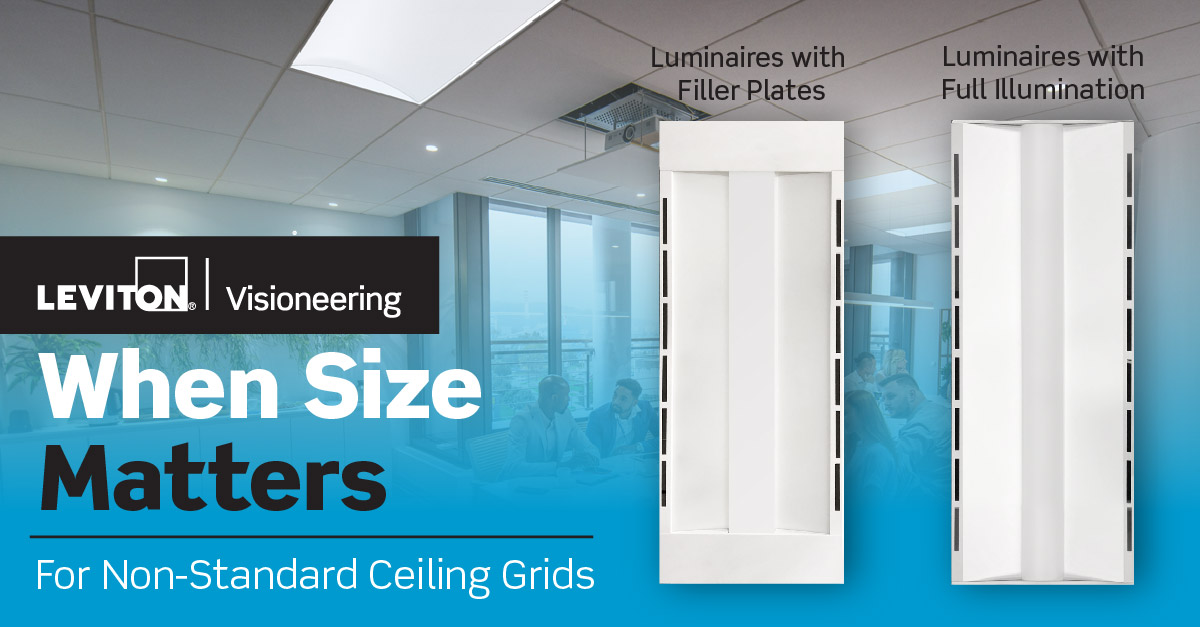 Discover tailored lighting solutions for non-standard ceiling grids with Visioneering. Opt for our budget-friendly filler plate option or elevate your design aesthetic with full-length illumination. Both options are available with air handling and integrated controls.