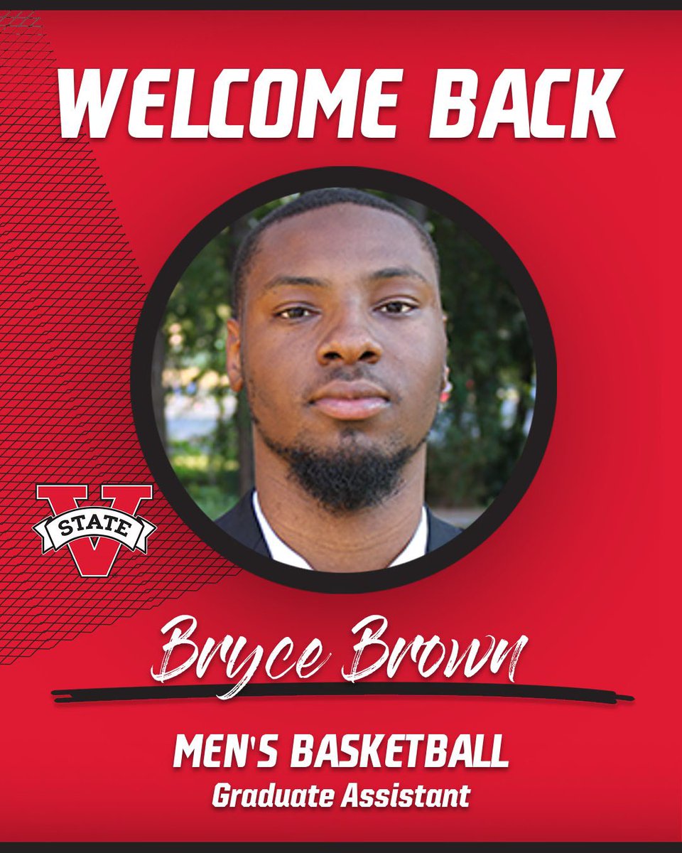 VState_MBB's tweet photo. WE ARE PLEASED TO WELCOME BACK BRYCE BROWN AS ONE OF OUR NEW GRADUATE ASSISTANTS, a former student manager for our team from the years 2016-2019‼️ #BlazerNation https://t.co/r1S4rpHvKr