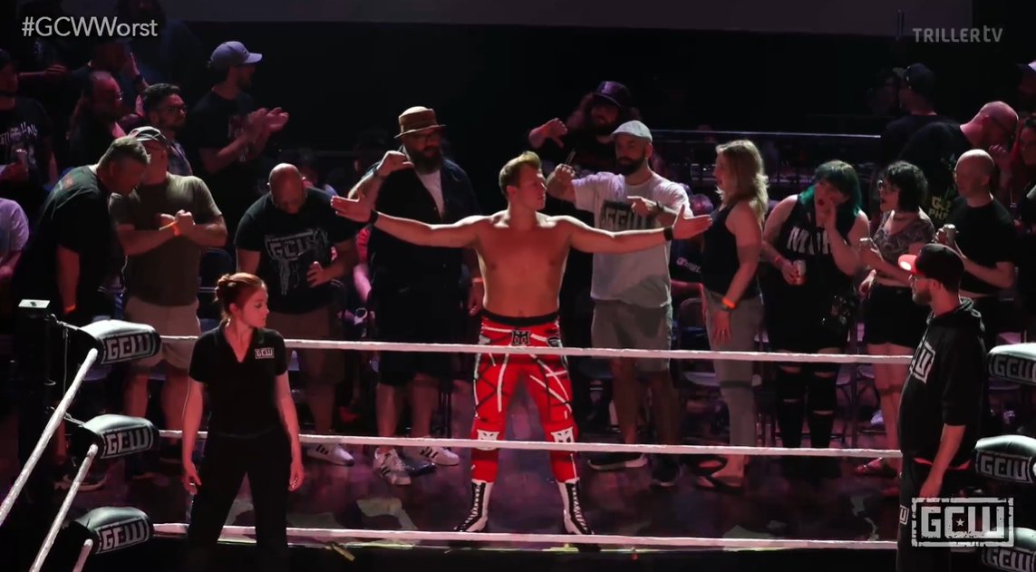 MikeGuylee's tweet photo. Mike Bailey vs. Kerry Morton
I've been waiting for this pairing in a singles match for ages and now it finally became a reality!!!
Absolut brilliant start and the whole match continued strong! Worth the wait!!!
Aaaand ... we need more Kerry F'n Morton in G-DUB!!!
#GCWWorst https://t.co/NKrzwJBp7O