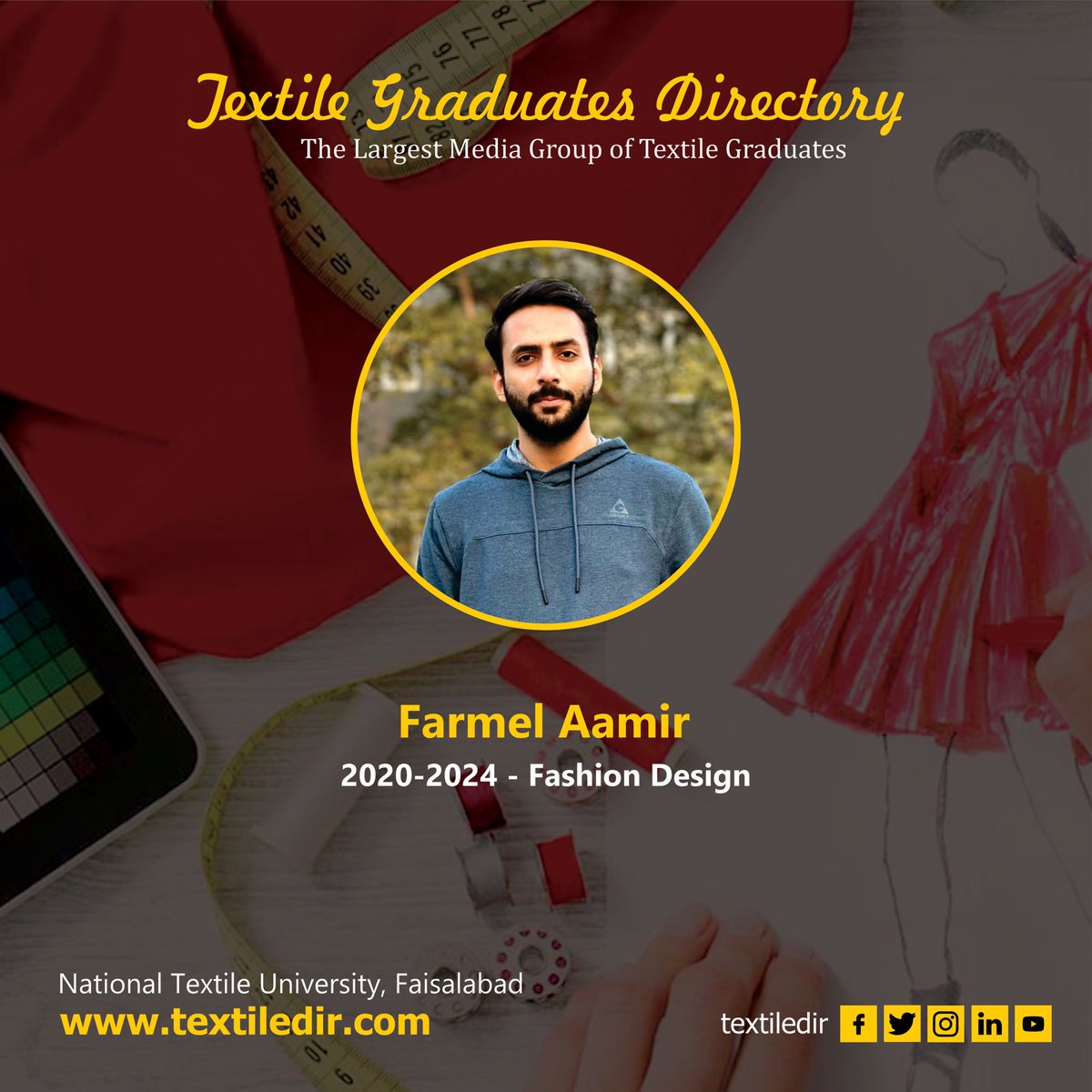 Textiledir's tweet photo. Join us in welcoming Mr. Farmel Aamir to https://t.co/dICewdXUlz; the premier online hub for textile enthusiasts and professionals! As the largest digital media platform for textile graduates, we offer engaging content and valuable connections. 

#textiledirectory https://t.co/94bZjhwAak
