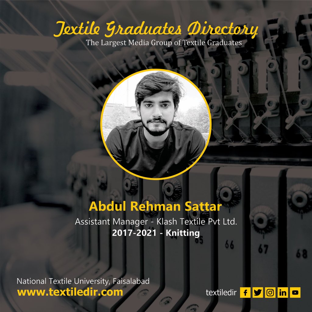 Textiledir's tweet photo. Join us in welcoming Mr. Abdul Rehman Sattar to https://t.co/dICewdXUlz; the premier online hub for textile enthusiasts and professionals! As the largest digital media platform for textile graduates, we offer engaging content and valuable connections. 

#textiledirectory https://t.co/i5HTqjRfzt