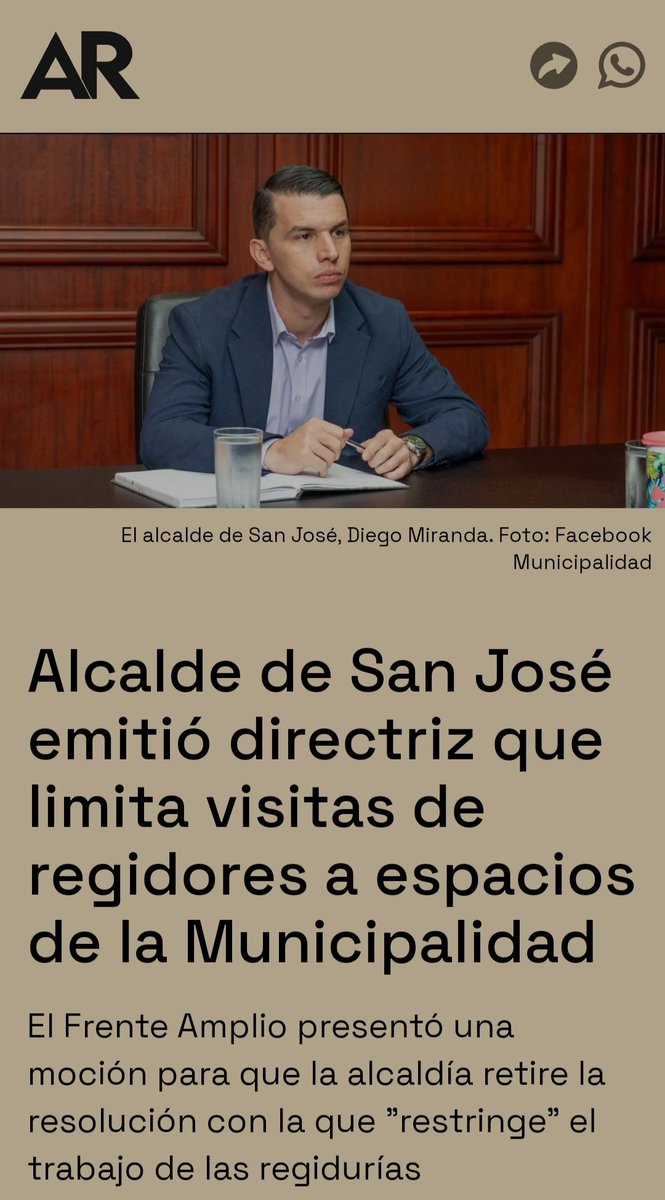 El propósito de esto es CONTROLAR el accionar de los regidores. ¿Para que otra cosa sería? Justo cuando algunos bravucones sueñan con silenciar a las oposiciones y limitar el control cruzado, parece que Miranda comparte la aspiración. Gracias <a href="/Brandon_Gdmz/">Brandon Guadamuz🌹</a> y David por denunciar.