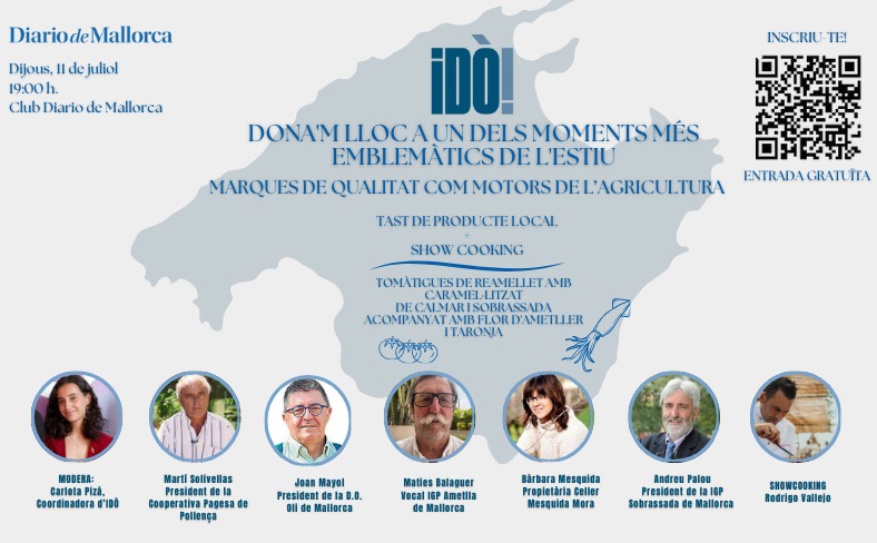 José Luis Llabrés 🐦 (@jllabellon) on Twitter photo Això és demà amb #Idò al <a href="/diariomallorca/">Diario de Mallorca</a>
Taula rodona i xerrada sobre les productes locals i la seva vàlua com a marca: Oli <a href="/OlideMallorca/">Oli de Mallorca</a> Ametlla @igp_ametlla, Vi <a href="/MesquidaMora/">MesquidaMora</a>
<a href="/VtMallorca/">Vi de la Terra de Mallorca</a>, sobrassada <a href="/SobrasadaMLLC/">Sobrasada Mallorca</a>...
Veniu a descobrir els productes de la nostra illa #Mallorca Això és demà amb #Idò al <a href="/diariomallorca/">Diario de Mallorca</a>
Taula rodona i xerrada sobre les productes locals i la seva vàlua com a marca: Oli <a href="/OlideMallorca/">Oli de Mallorca</a> Ametlla @igp_ametlla, Vi <a href="/MesquidaMora/">MesquidaMora</a>
<a href="/VtMallorca/">Vi de la Terra de Mallorca</a>, sobrassada <a href="/SobrasadaMLLC/">Sobrasada Mallorca</a>...
Veniu a descobrir els productes de la nostra illa #Mallorca