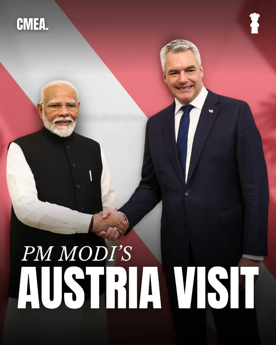 CoveringMea's tweet image. Prime Minister @narendramodi is in Austria for a bilateral meeting, and this is his second official visit to a foreign country in the third term.