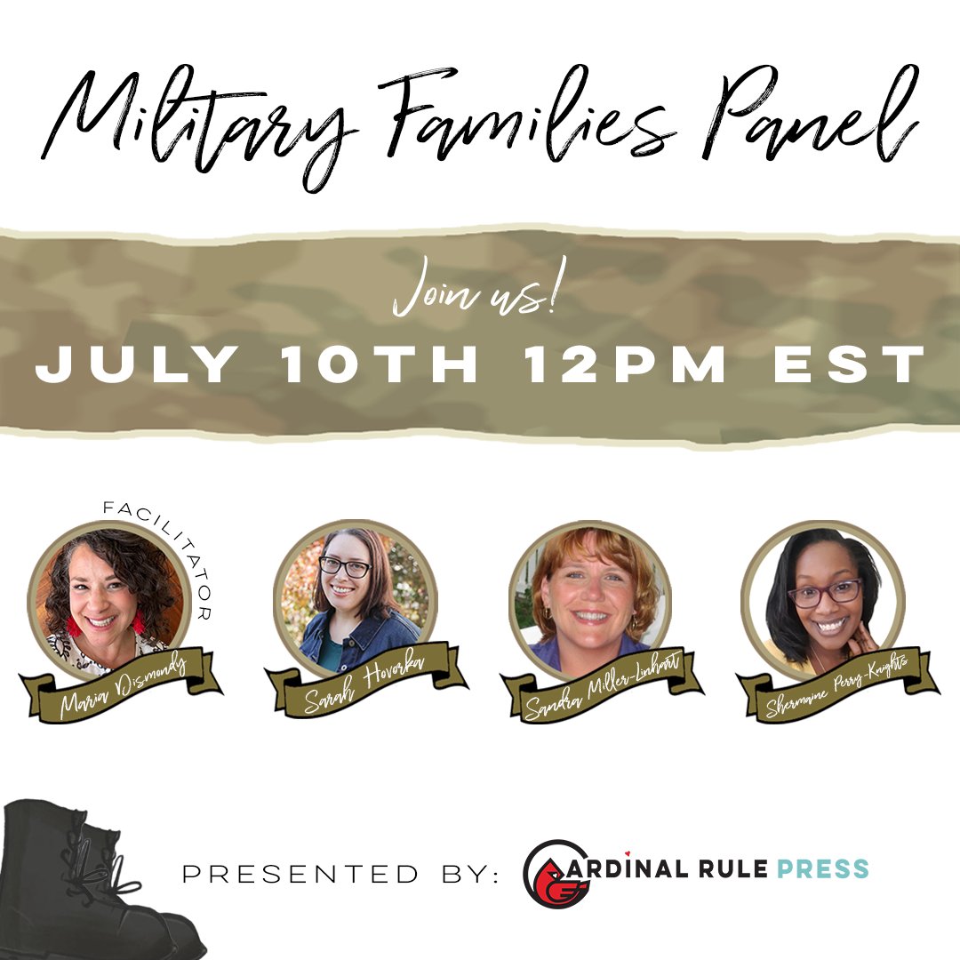 In honor of the heartwarming book "Camougle Mom" by Sarah Hovoka, we are thrilled to invite you to a special panel discussion celebrating the strength and resilience of military families. 🇺🇸❤️

RSVP: cardinalrulepress.lpages.co/military-famil…