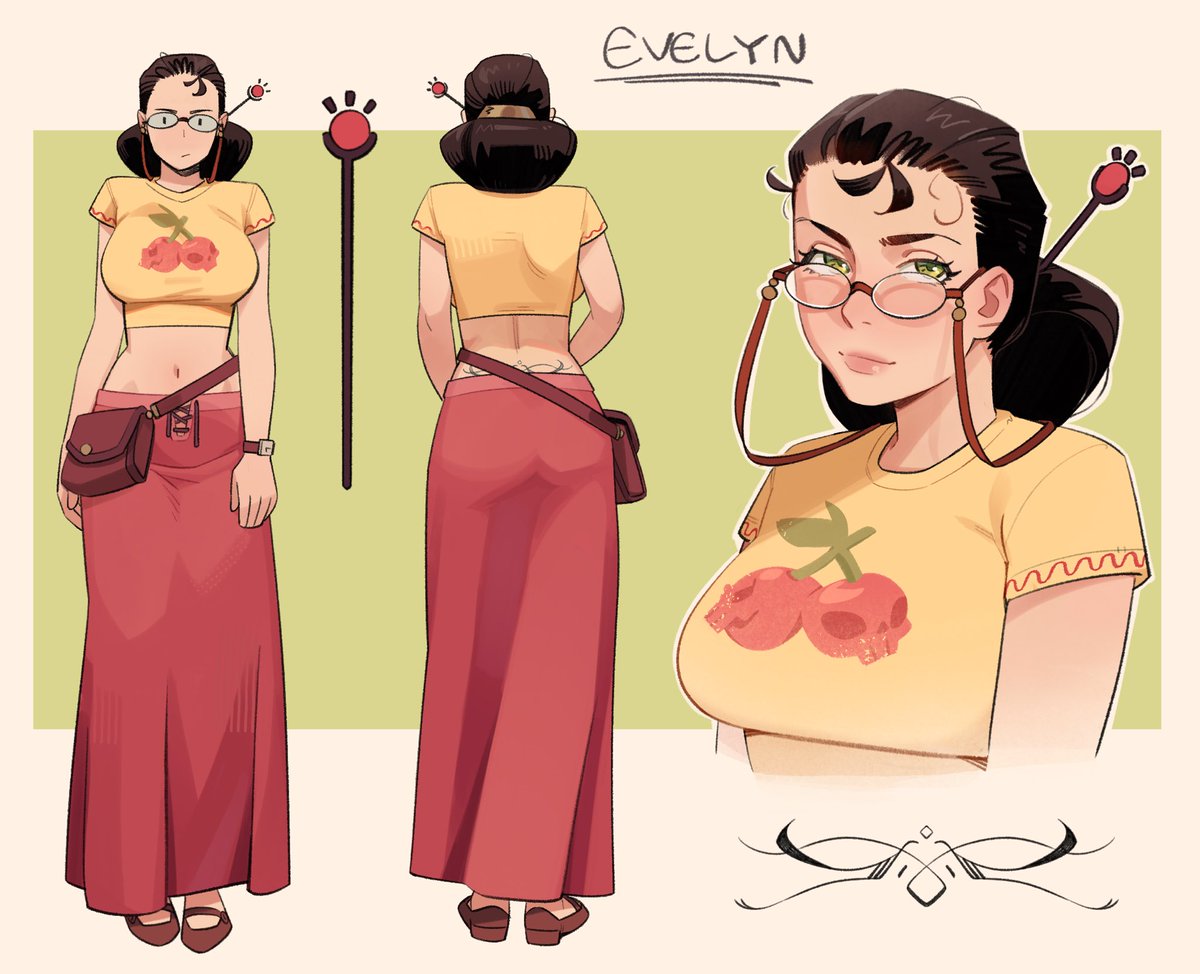 Spunge_png's tweet photo. Someone asked if Ev had a character sheet, so now she does 😎 https://t.co/2DZmkZDmFy