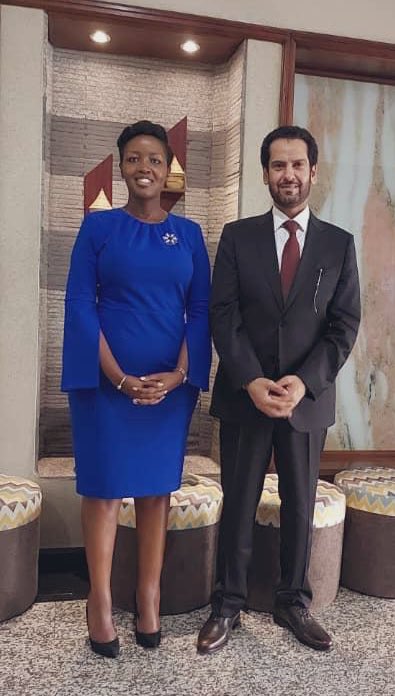 RwandaICT's tweet photo. Yesterday we had the honor of hosting H.E. Hazza AlQahtani, Ambassador of the  #UAE to Rwanda &amp; a delegation from @yahsatofficial. Discussions focused on areas of collaboration such as improving connectivity access, &amp; driving innovation via satellite communication, AI, and IoT. https://t.co/piHIy2mHrc