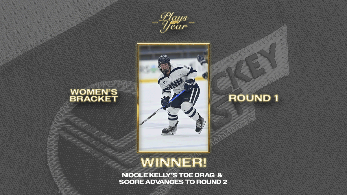 Nicole Kelly's thru-the-legs toe drag &amp; score advances to Round 2!

<a href="/UNHWHOCKEY/">UNH Women's Hockey</a> 
#HEPlaysOfTheYear
