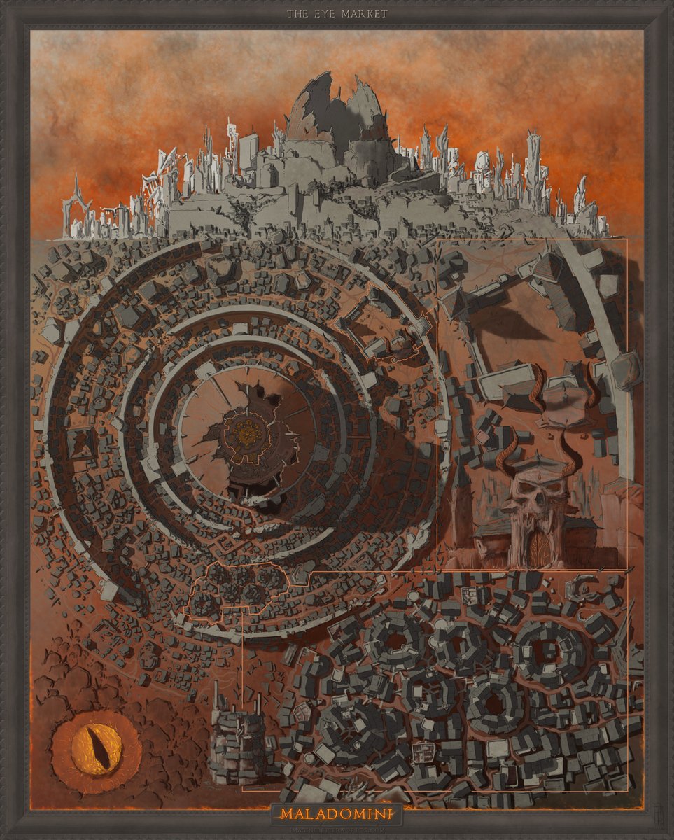 John Stevenson (@jstevensonart) on Twitter photo a circular city within the plane of Maladomini, 7th level of the Nine Hells, done for <a href="/ArcanumWorlds/">Arcanum Worlds</a>
The Eye Market is at the center, which will be coming up next a circular city within the plane of Maladomini, 7th level of the Nine Hells, done for <a href="/ArcanumWorlds/">Arcanum Worlds</a>
The Eye Market is at the center, which will be coming up next