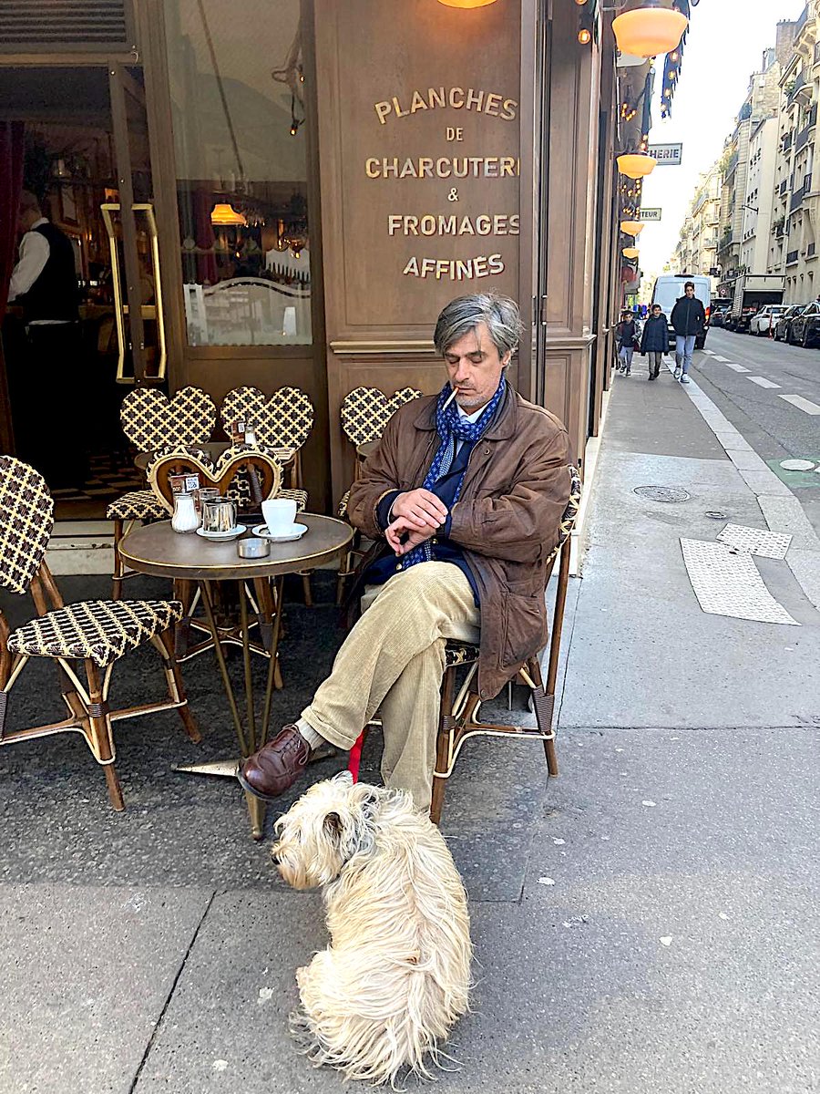 focusonparis's tweet photo. Walk the dog Wednesday: walking the dog sometimes requires a break. #dogsofparis #cafesofparis #coffee #summerinparis #photography https://t.co/XpGVMrQrZG