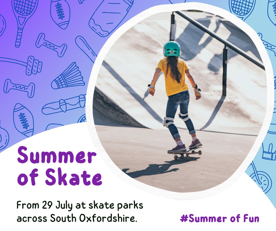 SouthOxon's tweet image. Calling all young thrill-seekers, board riders, and scooter enthusiasts! 🛹
Get ready for an epic summer with The Summer of Skate taking place at skate parks across South Oxfordshire throughout the summer.
Find out more here
southandvale.gov.uk/SummerOfSkate

#SummerofFun #SummerOfSkate