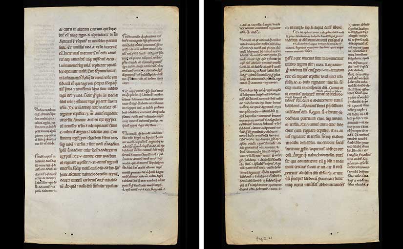 In this week’s RBSC blog, @d_gura, Curator of Ancient and Medieval Manuscripts, highlights a 12th-century glossed French Bible, which contains both scripture and explanatory comments.

See “A Closer Look at a Glossed Bible Leaf”: sites.nd.edu/rbsc/a-closer-…